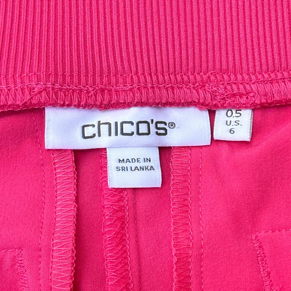 Chico's by Zenergy Women's Fuchsia Pink UPF Bungee Ankle Crop Pants Size S/6 - Picture 11 of 13